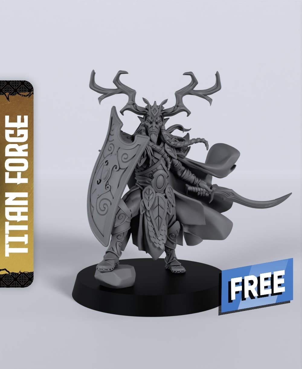 Forest Prince - With Free Dragon - 5e DnD Inspired for RPG and Wargamers 3d model
