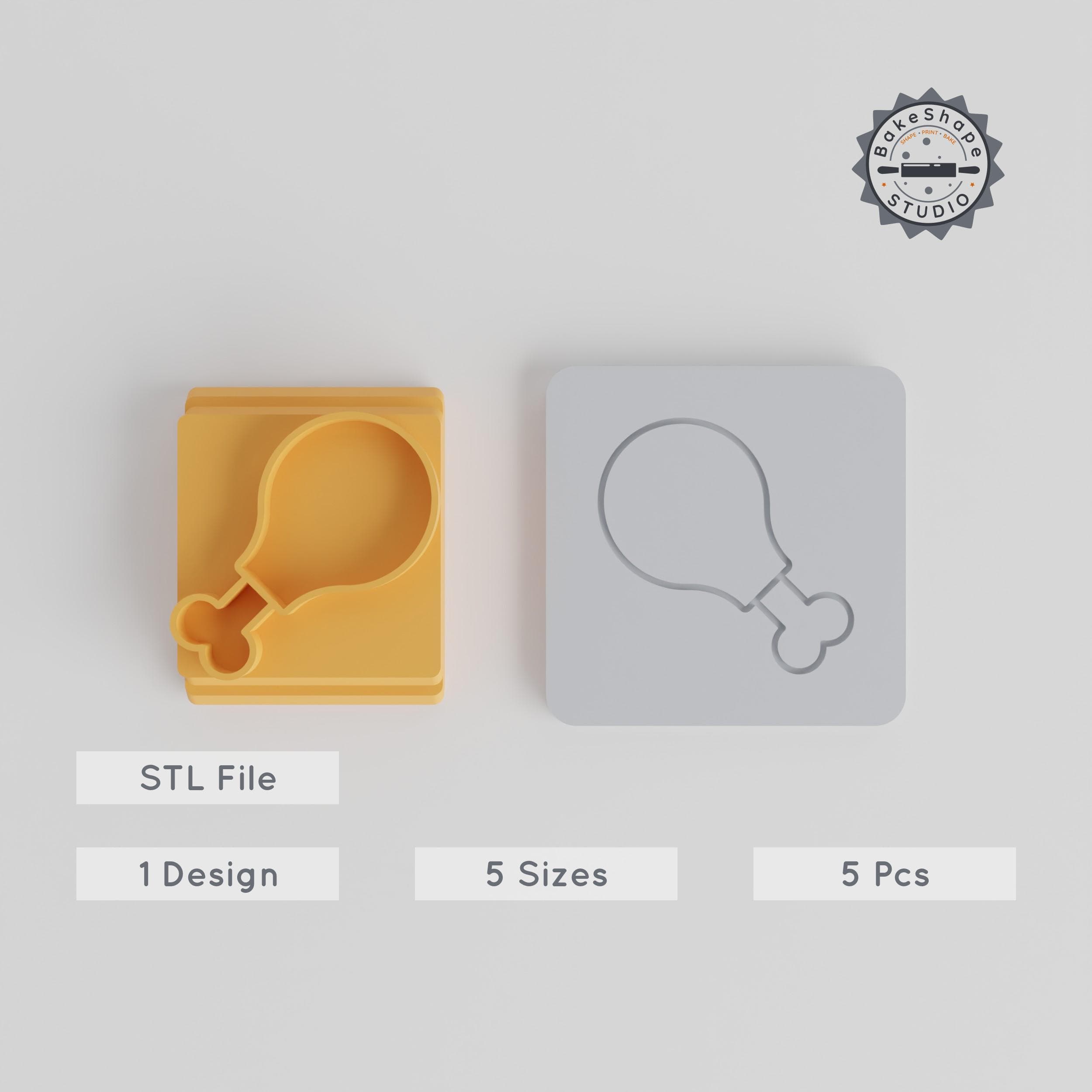 Thanksgiving Turkey Stamp Tile Set, 5 Sizes 20-40mm, Perfect for Clay, Cookies, Fondant PRODUCT_5312 3d model