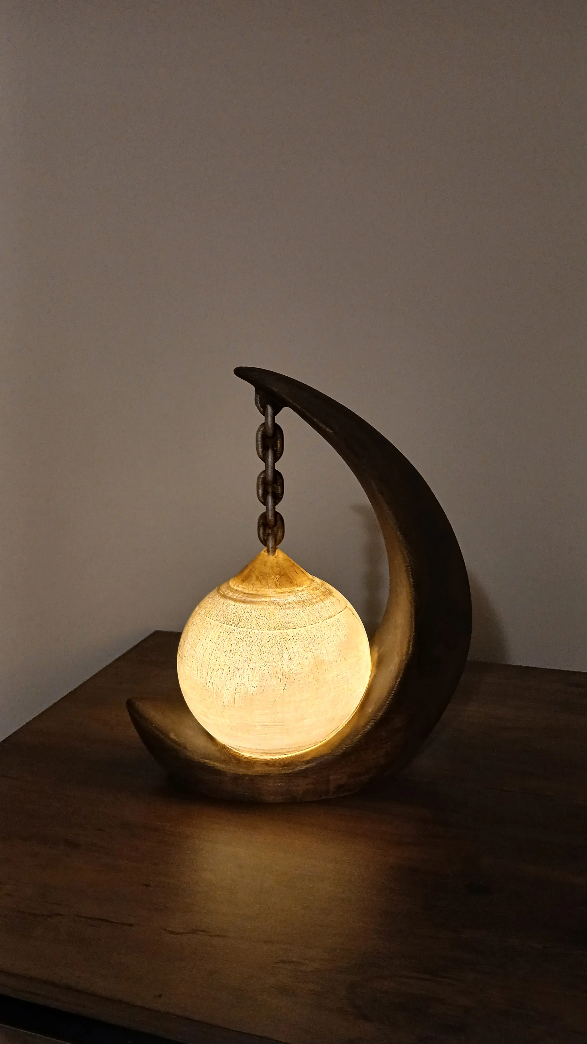 Crescent Moon Hanging Orb Lamp 3d model