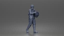 Dedicated Zoo Caretaker Feeding Monkeys And Comforting Punch 3d model