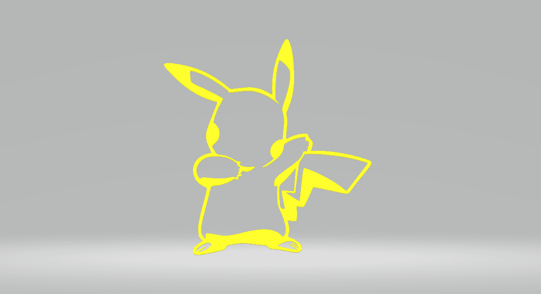 Pikachu - Anime Pokemon 2D.stl 3d model