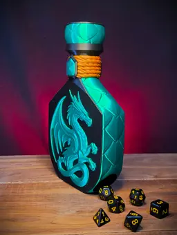 Dragon's Blood Potion Bottle Dice Tower With Storage 3d model