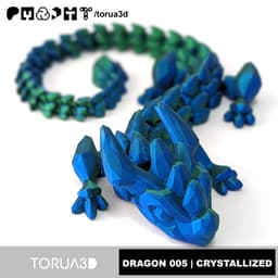 Articulated Dragon 005 - Crystallized - No supports - Print in place - STL 3d model