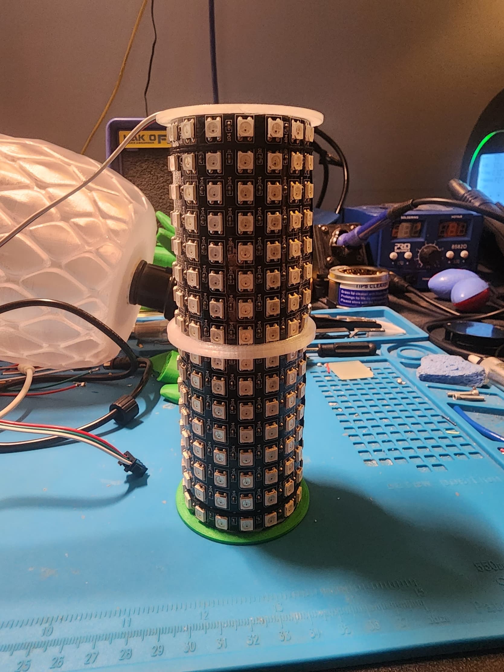 16x16 LED Matrix Support Ring for Cylinders 3d model