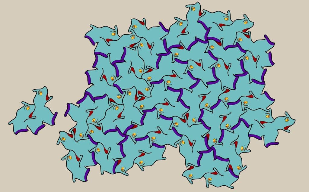 Aperiodic tile Einstein 3d model