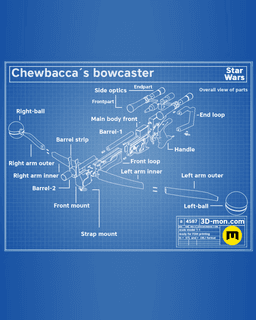 Chewbacca's Bowcaster - Star Wars 3d model