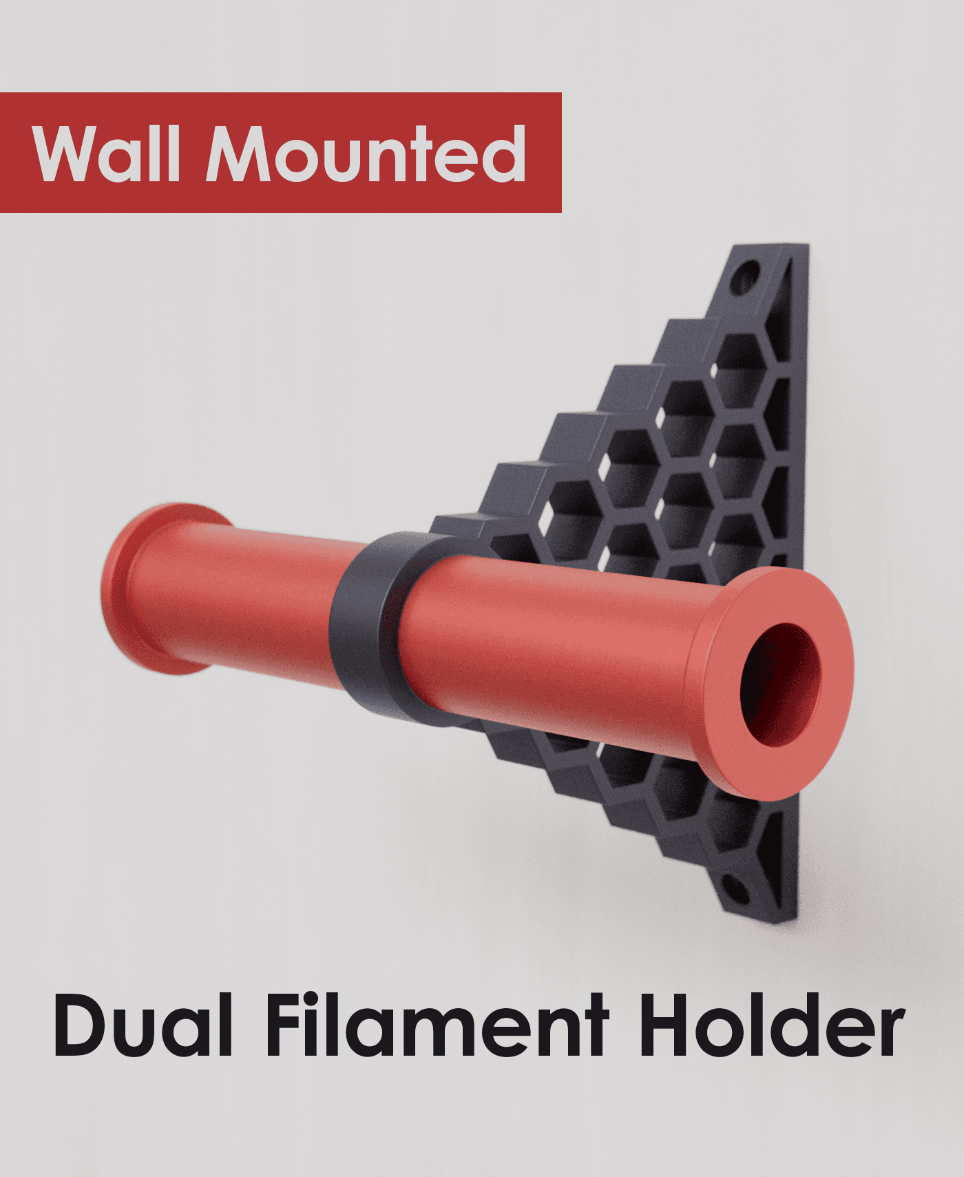 Wall Mounted Dual Filament Holder 3d model