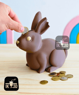 Easter Chocolate Bunny Piggy Bank / No Supports / 3MF Included 3d model