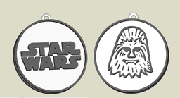 Star Wars Chewbacca Chewie key chain, earring, dogtag, jewlery