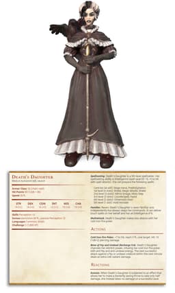 Deaths Daughter - The Keeper - PRESUPPORTED - Illustrated and Stats - 32mm scale 3d model
