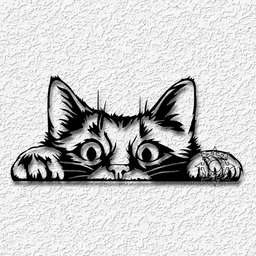 Cute Peeking Kitten wall art cat decor kitten art 3d model
