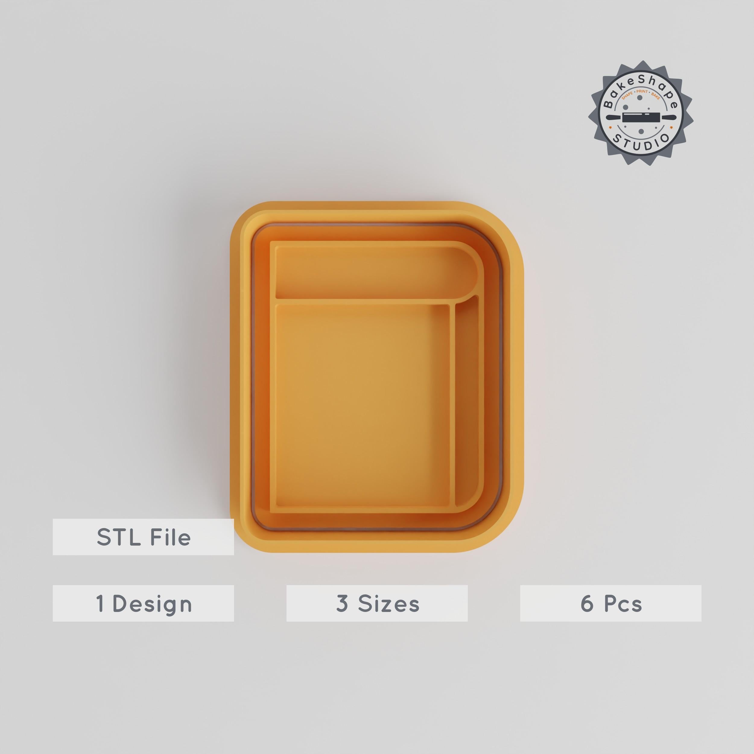 Book Shape Cutter & Stamp, Cookie & Fondant, Multi-Size Pack, Set of 6 Pieces PRODUCT_4811 3d model