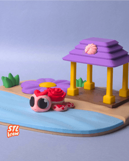 Articulated Rose sea turtle - Valentine heart turtle 3d model