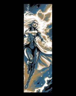 Fanart sketches of a Superhero - Marvel character Storm from X-men - Set of bookmarks 3d model