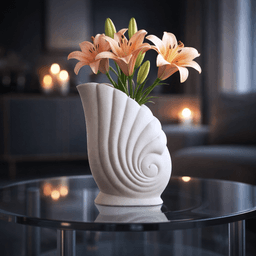 Shell Vase & Organizer | Nautilus Shell Decor Vase | Coastal Home Accent 3d model