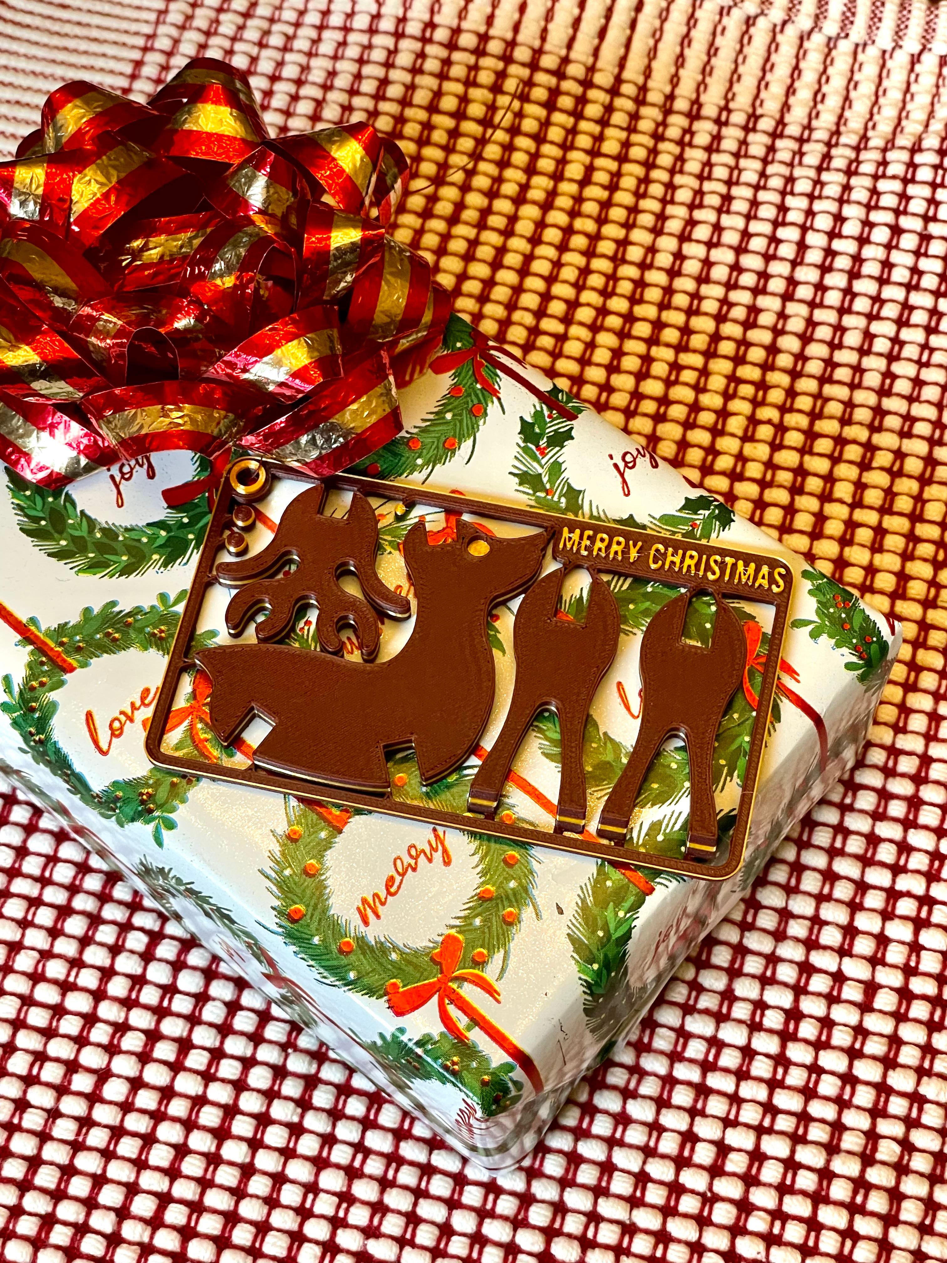 Reindeer Kitcard Gift Tags 3d model