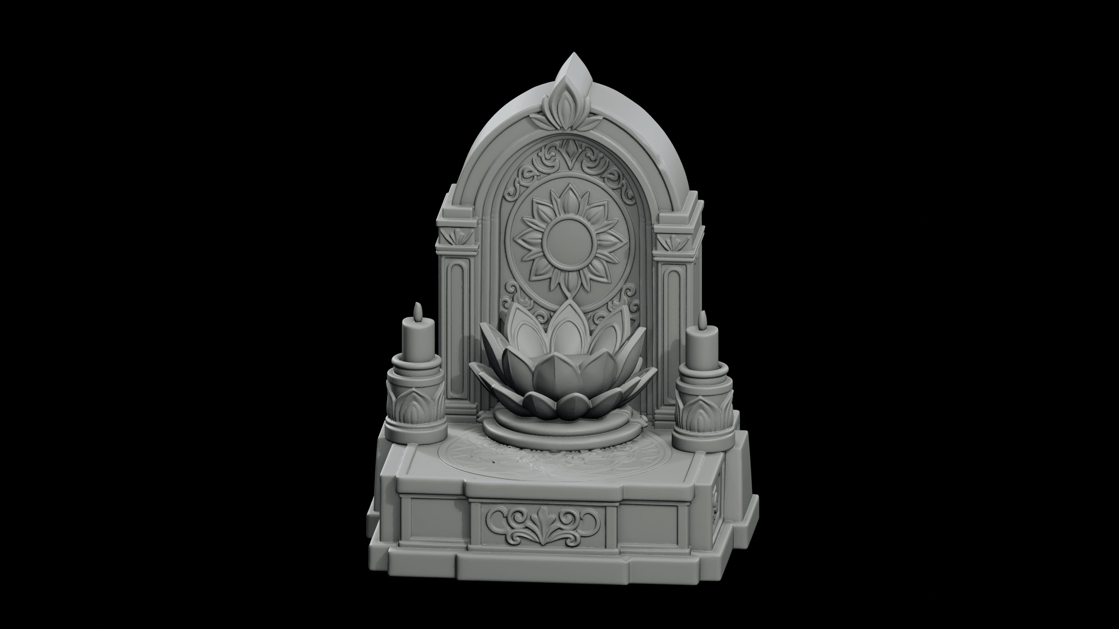 Meditation Mini Shrine STL - Printable Spiritual Decor Object 3d model