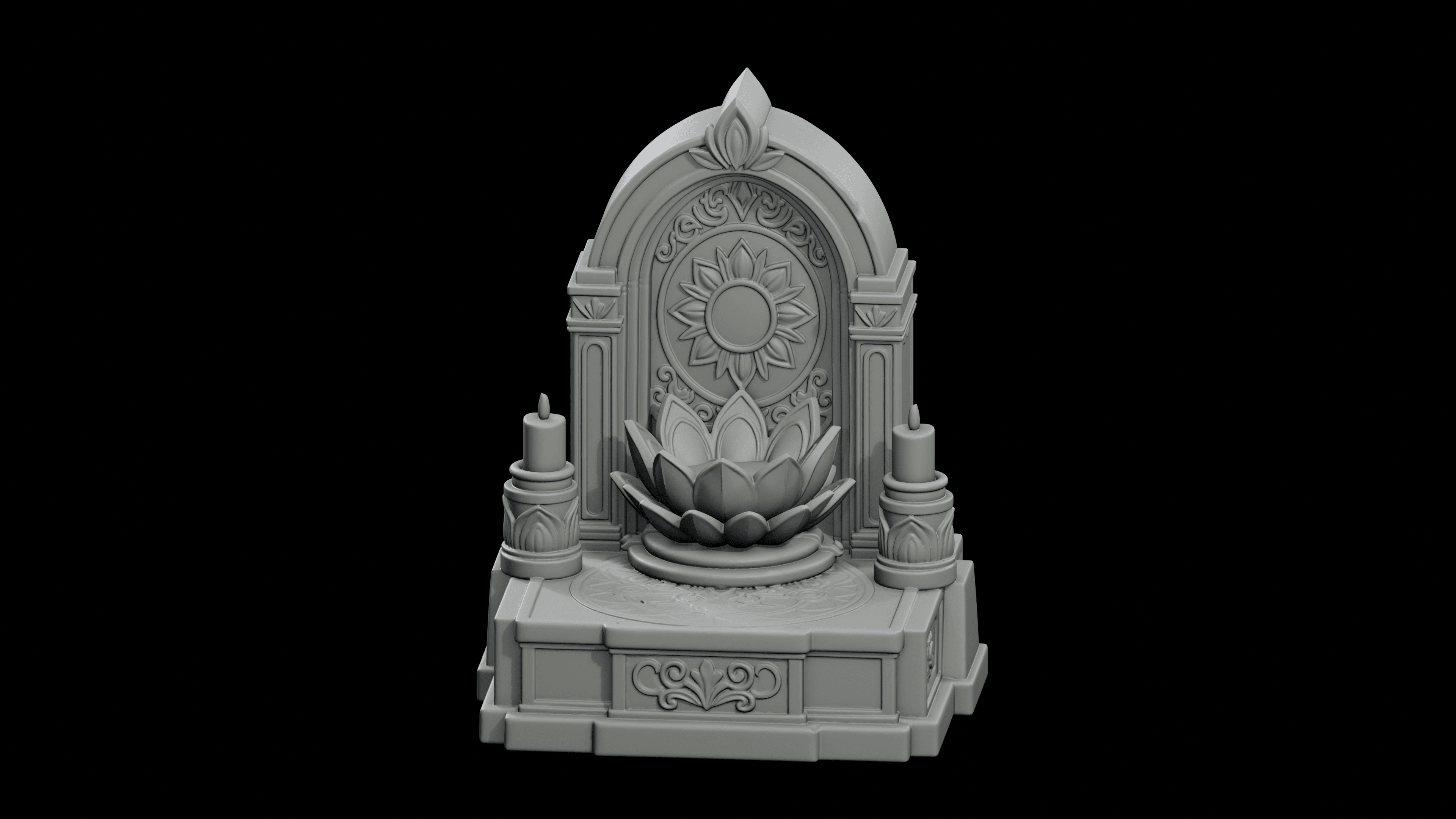 Meditation Mini Shrine STL - Printable Spiritual Decor Object 3d model