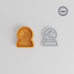 Magic Ball Cookie Cutter & Stamp Set, Wizard Sphere, Mystic Orb, 6-Piece 3D Print STL, S/M/L PRODUCT_253 3d model