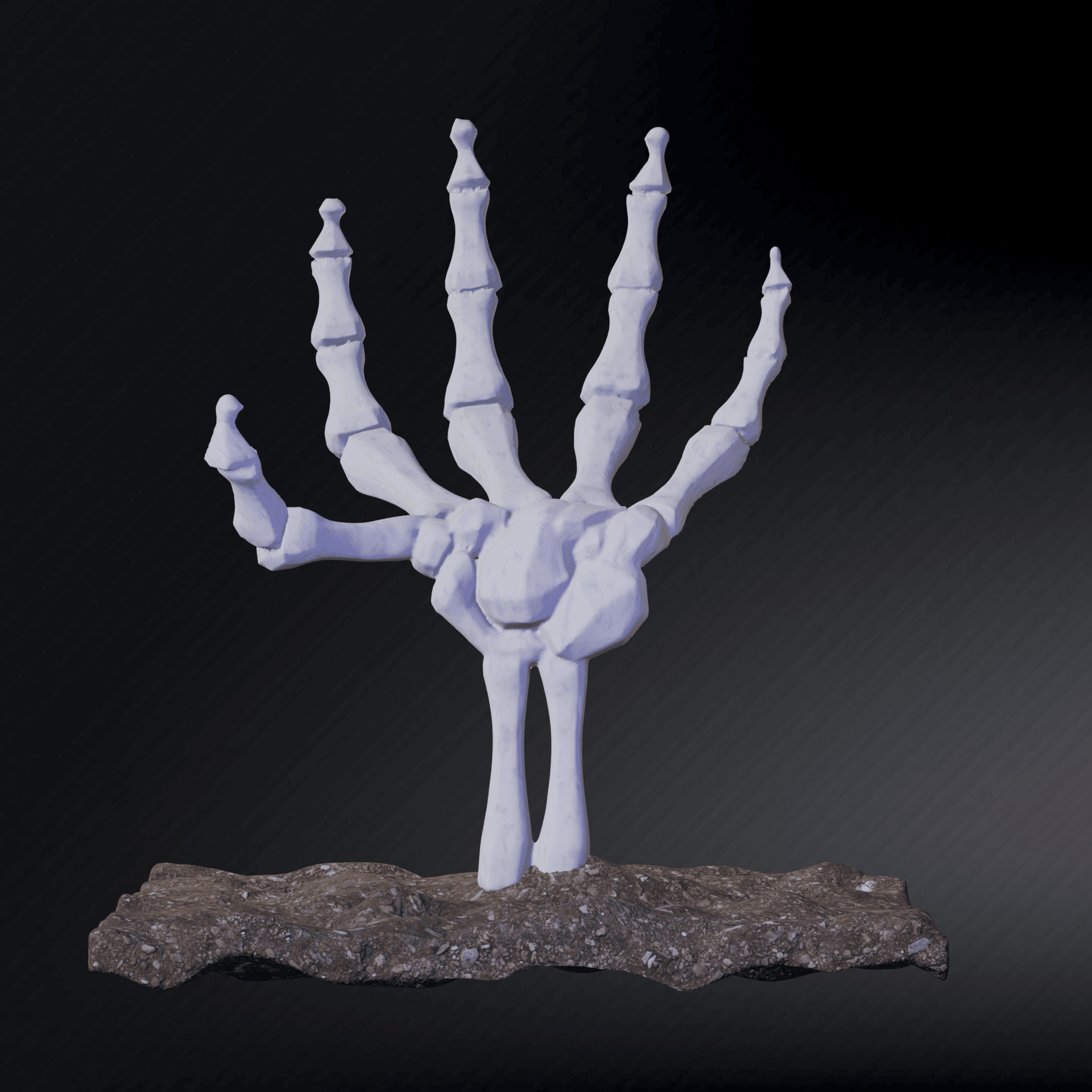 Skull Hand Spooky / Halloween Ornament 3d model