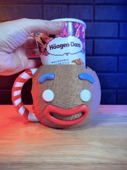 Gingerbread Man Ice-Cream Pint Holder 3d model