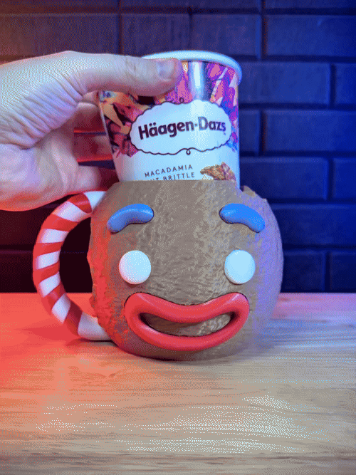 Gingerbread Man Ice-Cream Pint Holder 3d model