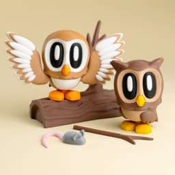 Blob Owl - Mini Modular Articulated Art Toy 3d model