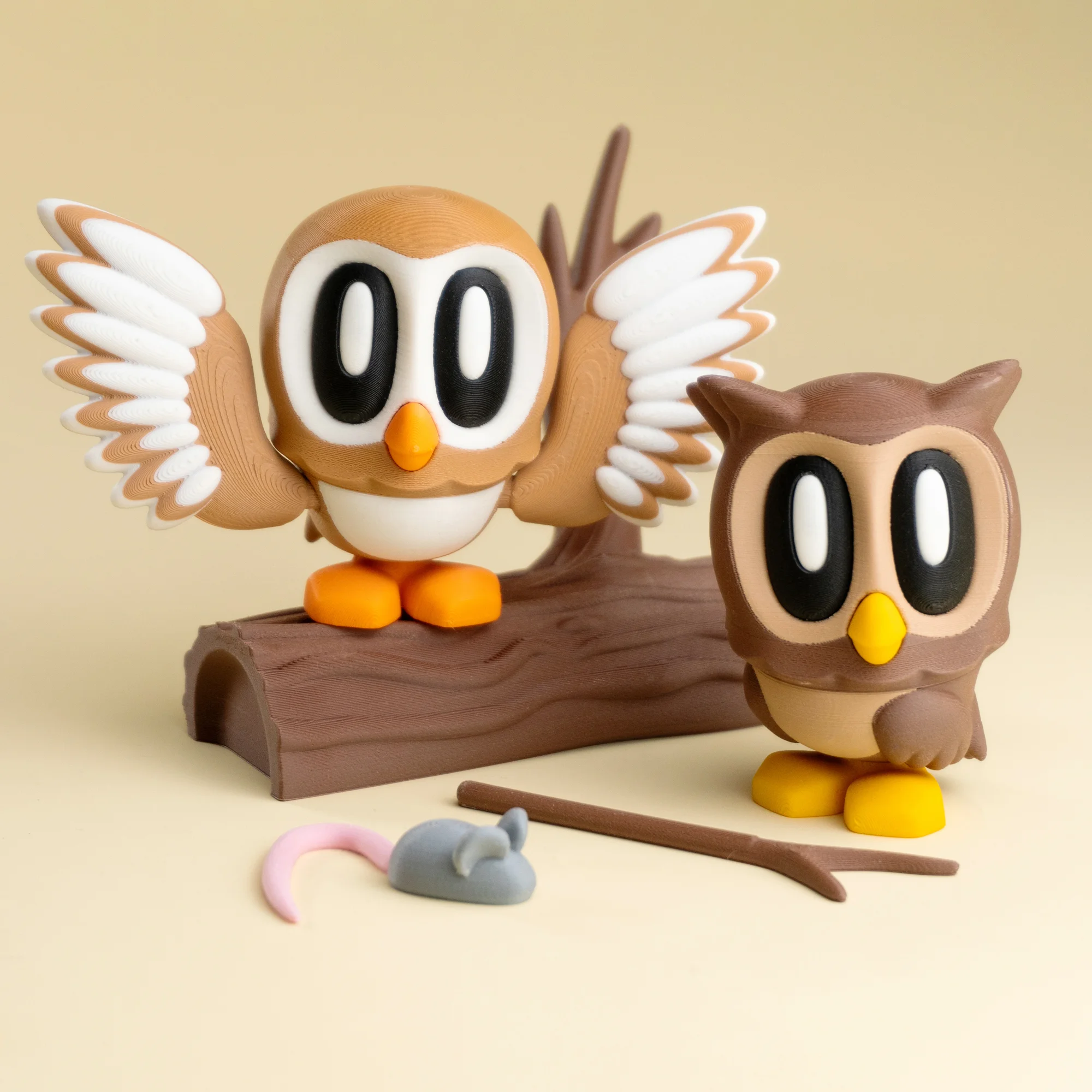 Blob Owl - Mini Modular Articulated Art Toy 3d model