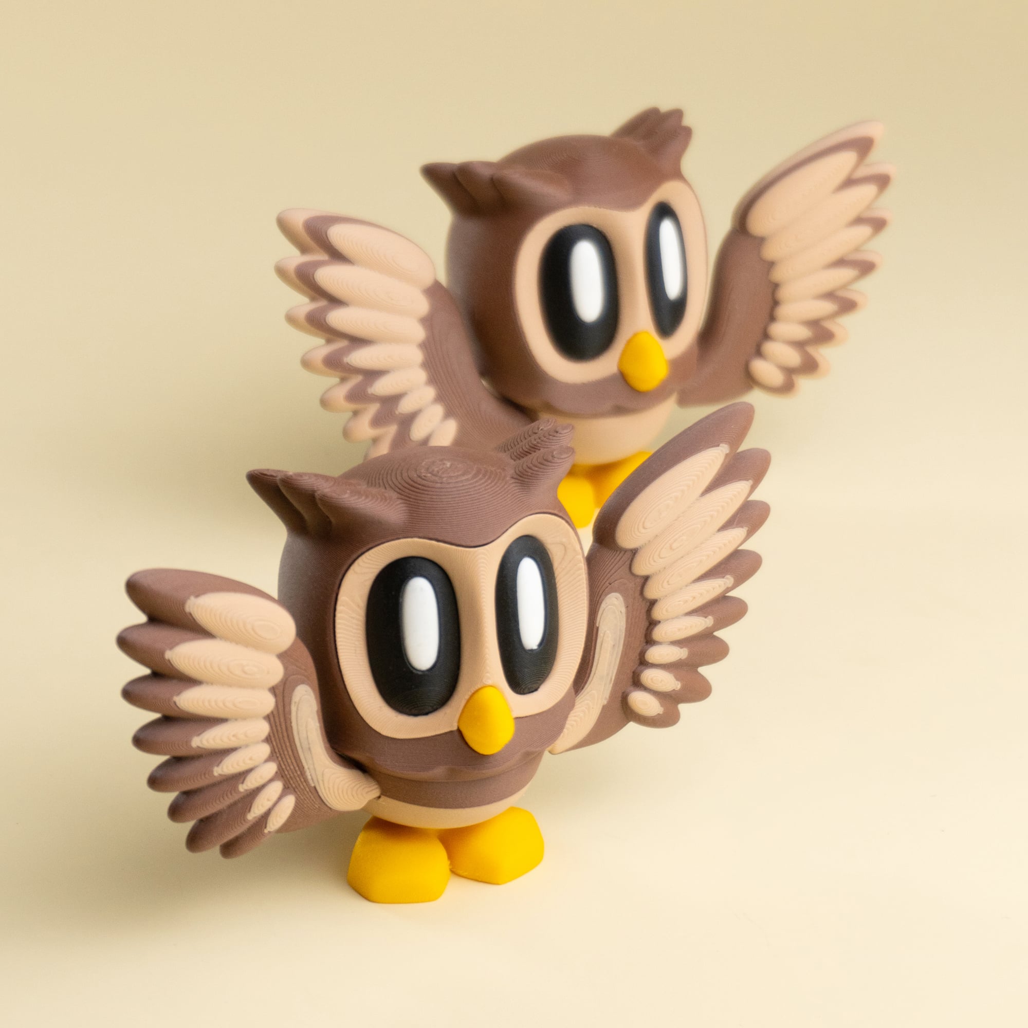 Blob Owl - Mini Modular Articulated Art Toy 3d model