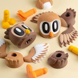 Blob Owl - Mini Modular Articulated Art Toy 3d model