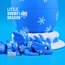 Little Snowflake Dragon - Articulated Fidget Toy 3d model
