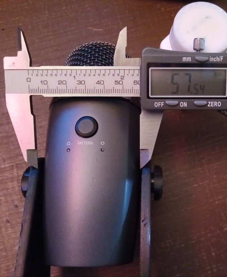 Yetti Blue Microphone Mount — 58mm wide body at holes 3d model