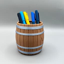 Wooden Barrel Multipurpose- Planter, Storage Container, Pen Holder 3d model