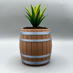 Wooden Barrel Multipurpose- Planter, Storage Container, Pen Holder 3d model