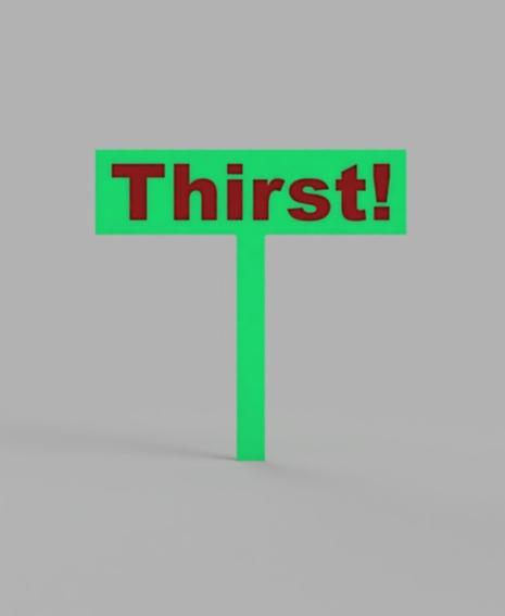 thirst sign for multi color printing 3d model