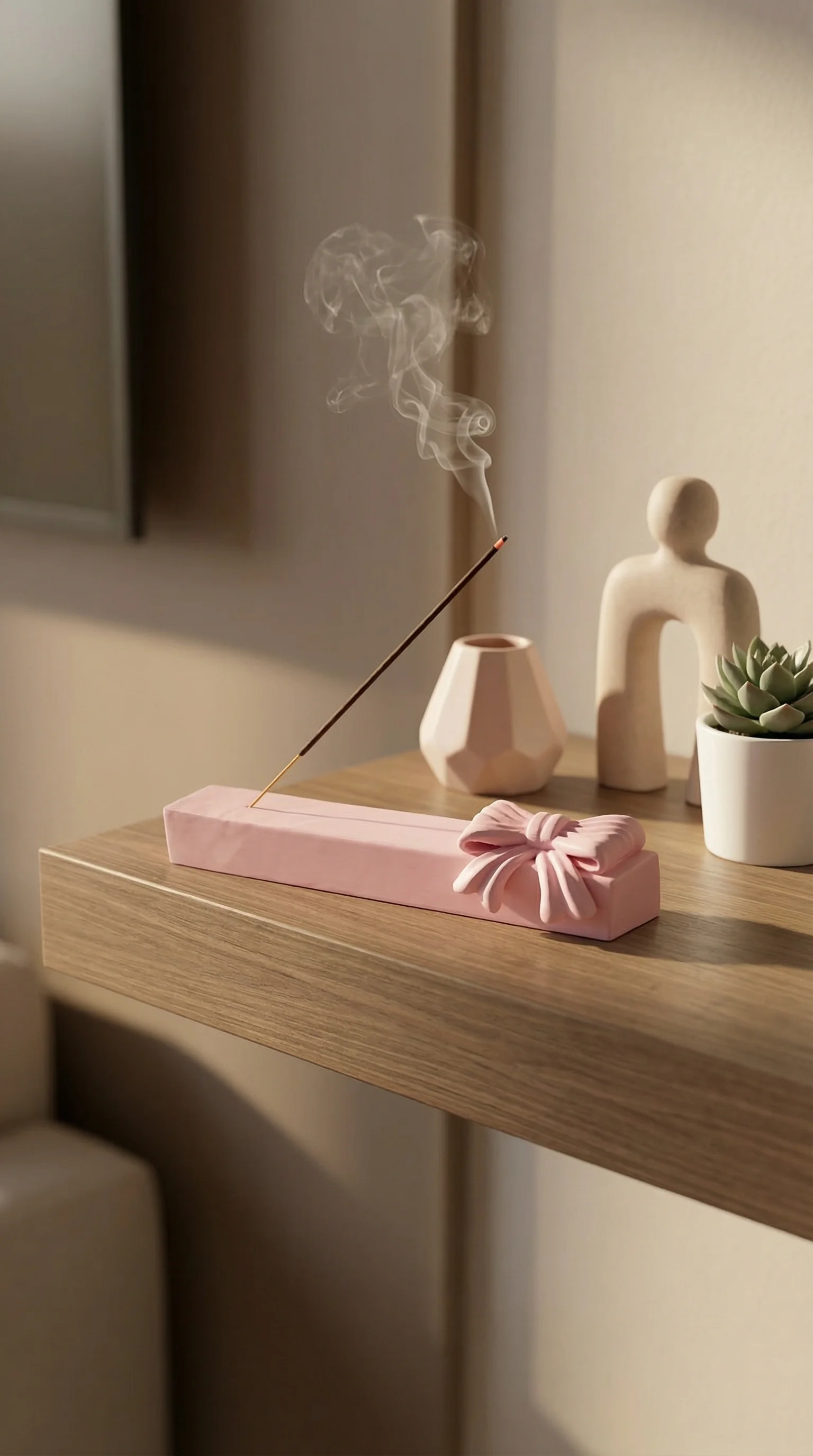 Coquette Bow Incense Holder - Aesthetic Minimalist Home Decor 3d model
