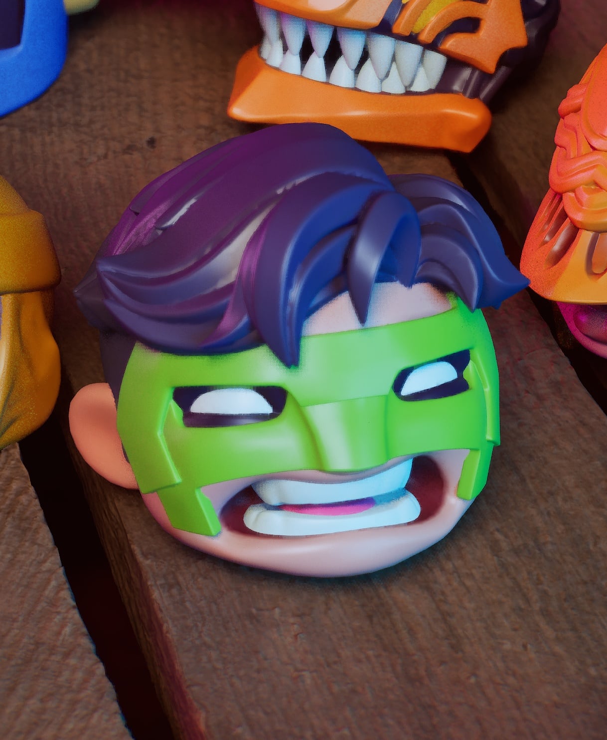 Li'l Green Lantern Head - #MASKtober - Comic Super Hero Fanart Collectible 3d model