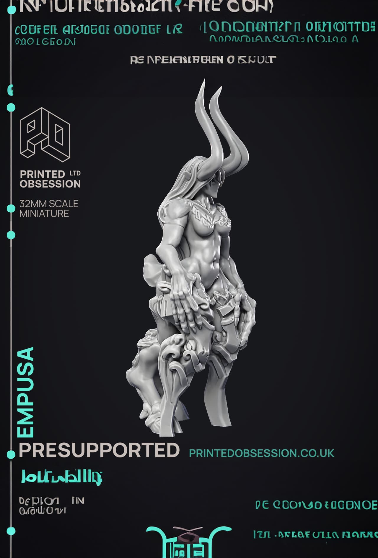 Empusa - Medium Fiend - PRESUPPORTED - Hell Hath No Fury - 32mm Scale 3d model