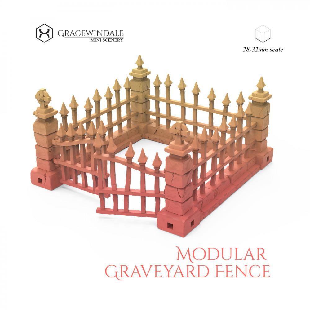 Modular Graveyard Fence 3d model