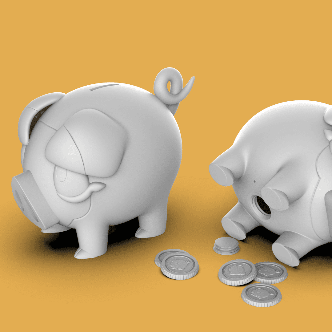 Lechonk Pokémon Piggy Bank 3d model