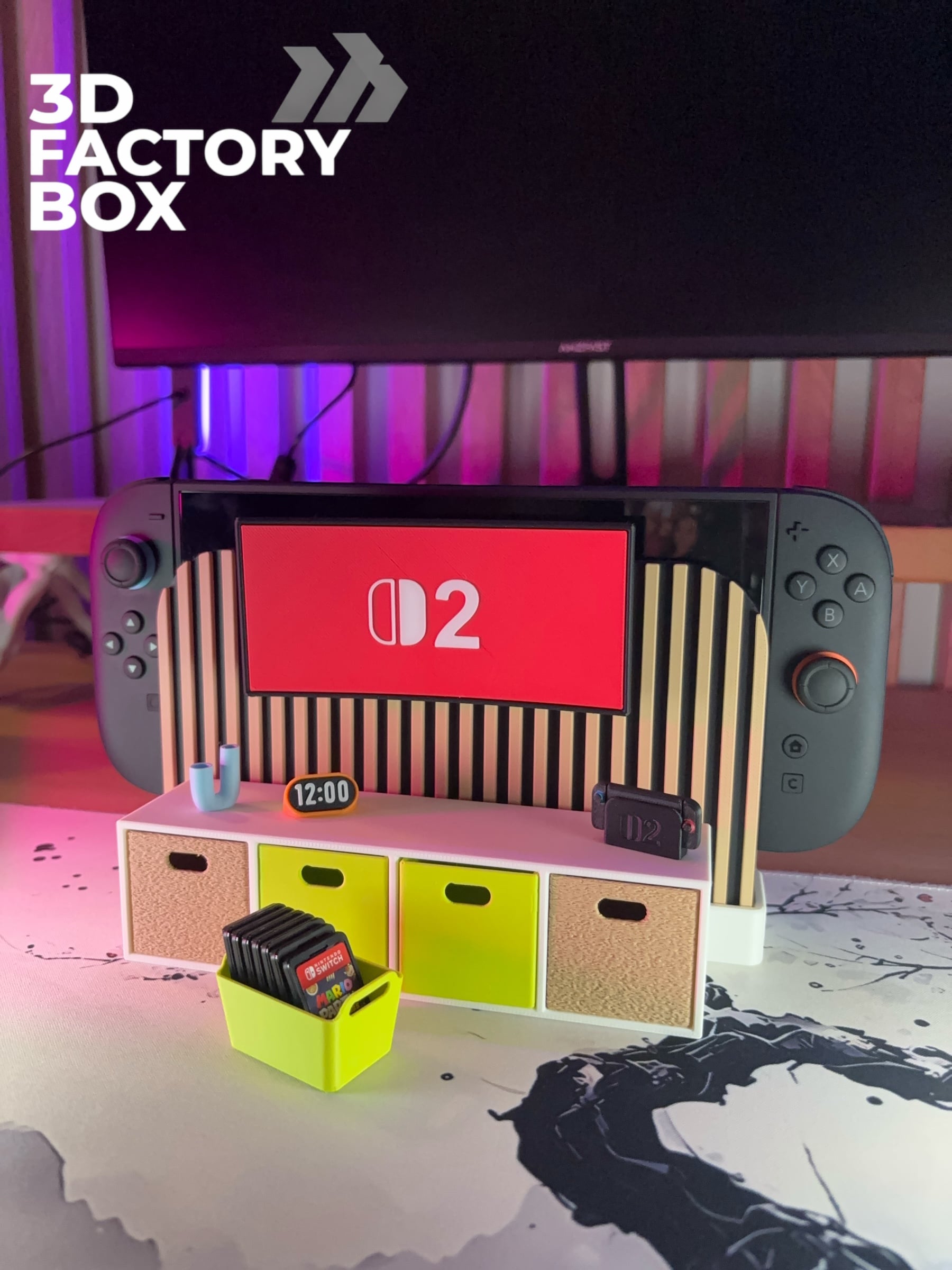 Diorama Switch2 Stand - Inspired by furniture like Kallax from IKEA 3d model