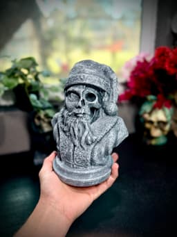 skull santa bust statue 3d model