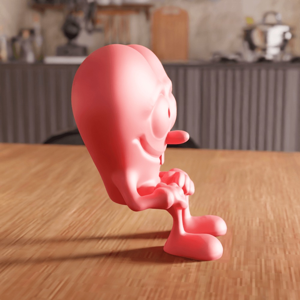 Cartoon Heart Character Figurine 3d model