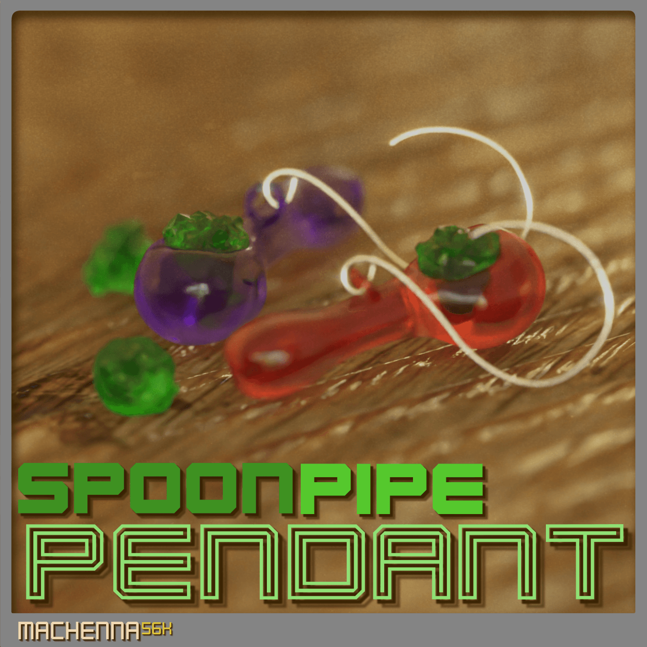 Spoon Pipe Pendant 3d model