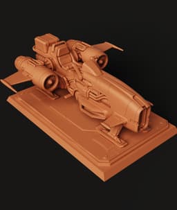 Sci-Fi Racing Ship Model | Futuristic Spaceship Statue | Galactic Starfighter 3D Print 3d model