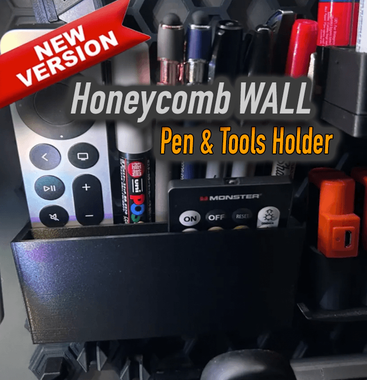 Pen, Pencil, Markers, Stuff Holder for Honeycomb Storage Wall 3d model