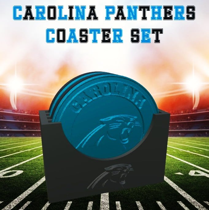 Carolina Panthers Coaster Set (NFL) 3d model