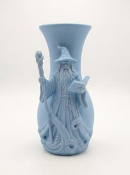 Ancient Wizard Sorcerer Flower Vase - Dark Academia Fantasy Home Decor 3d model