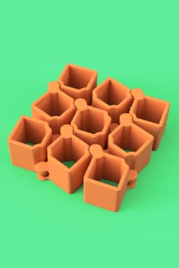 Auxetic Cubes // 18mm 3x3 3d model
