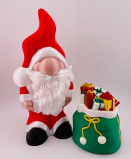 Santa Gnome with Bag of Gifts 3d model